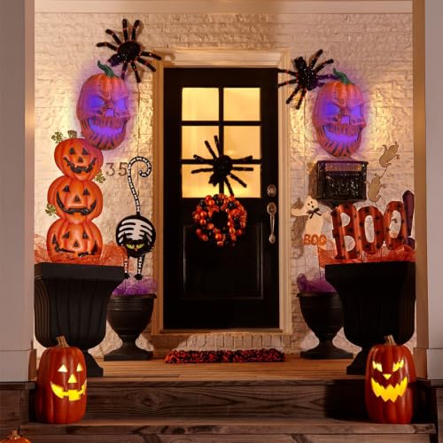 Halloween Pumpkin Light Covers 2PCS Purple Outdoor Porch Decor - Variation of THIS listing