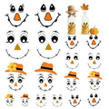 Fall Scarecrow Face Stickers Vinyl Decals for Crafts and Decorations - 24 Pieces
