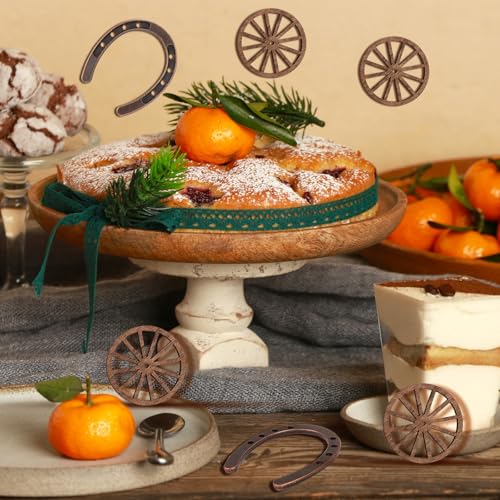 Western Party Decorations Set - Cowboy Horseshoes & Wagon Wheels, Table Centerpieces