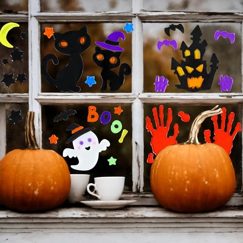 Sinload Ghost Halloween Window Gel Clings - 6 Sheets, Spooky Ghost Design