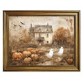 Haunted Halloween Ghosts and Pumpkin Farmhouse Canvas Wall Art - 8x10 Inch Style-4