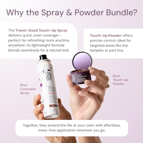 Root Concealer Spray & Powder for Gray Hair Touch Up - Medium Brown
