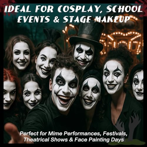 BOBISUKA Black Face Paint Stick - Full Coverage Washable Body & Face Makeup for Halloween & Cosplay