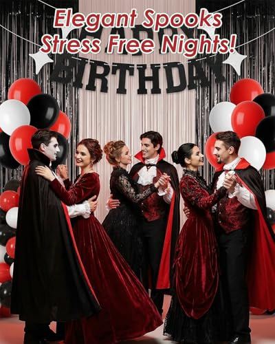 Vampire Themed Birthday Banner & Balloon Set - Happy Birthday Loca