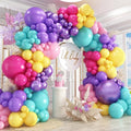 Purple Blue Pink Balloon Garland Arch Kit - 412pcs, 5-18 Inch Variations
