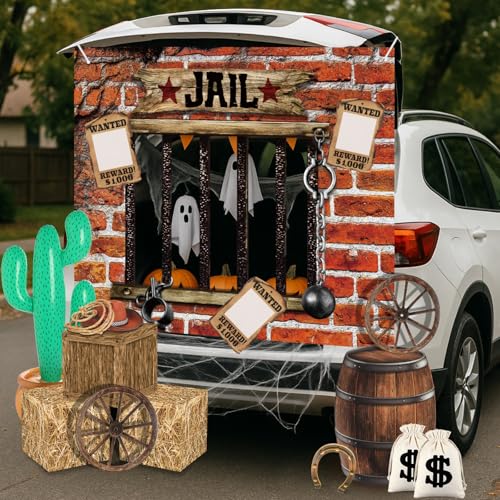 Soulchen Halloween Western Trunk or Treat Car Decorations Kit - Red Brick