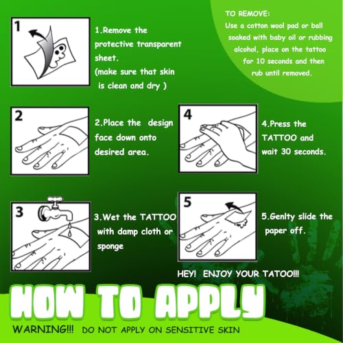 Glow in The Dark Skeleton Face Tattoos for Halloween Costume Party