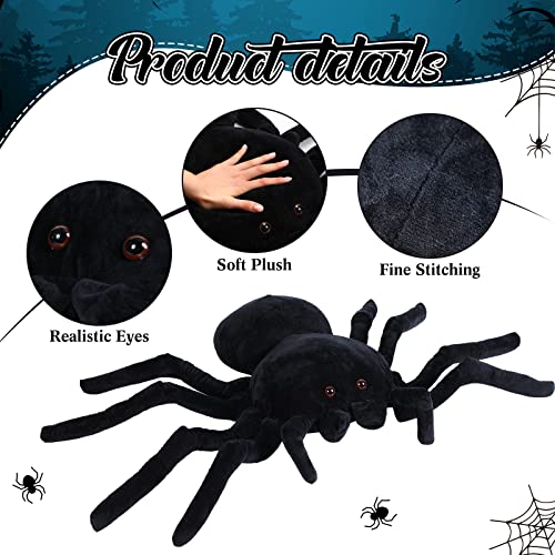 Giant Spider Plush Pillow - Halloween Decor 31.5 x 19.7 Inches - Black