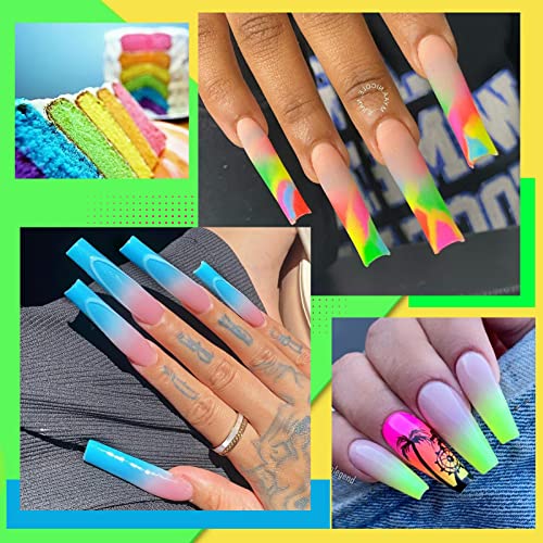 Neon Poly Nail Gel Set - 6 Colors for Extensions & Nail Art, Halloween Pink Neon - Variation of Neon