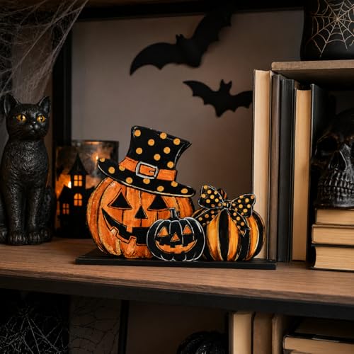 Halloween Pumpkin Wooden Table Decoration - Spooky Autumn Decor - Pumpkin Spooky