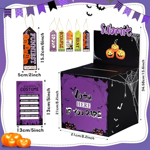 Halloween Costume Contest Ballot Kit - Purple, 51 Pcs Voting Box & Cards