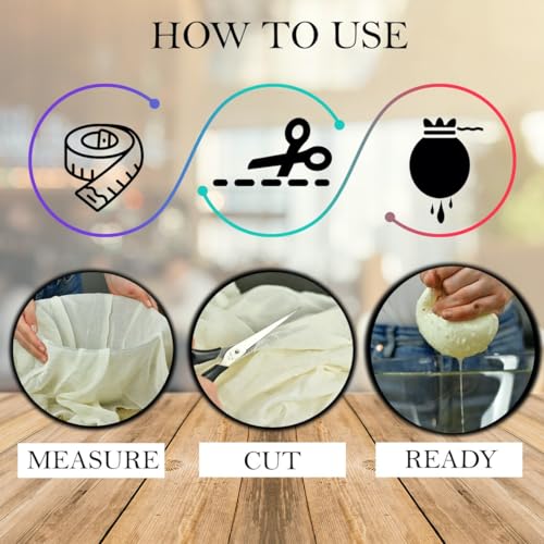 50 Yards Fine Unbleached Cotton Cheesecloth - Reusable Straining & Decoration