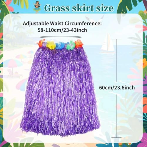 Hawaiian Party Supplies Set with 23.6'' Adjustable Hula Skirts & Accessories - 84 Pcs, Variation of THIS listing