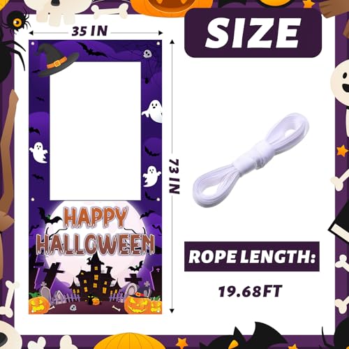Halloween Photo Booth Props Frame 35x73 Inch - Purple Party Decor