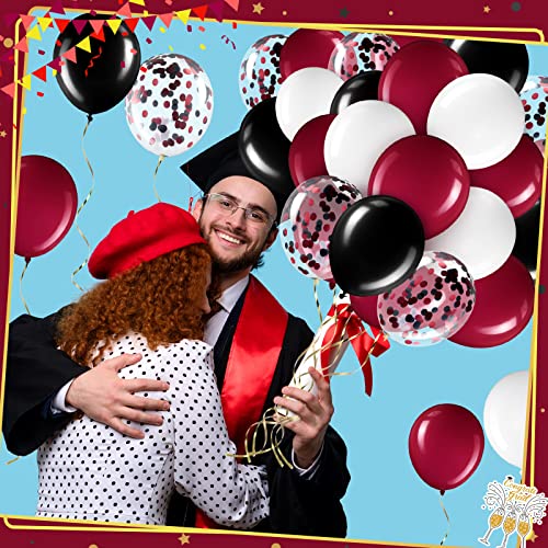 Balloon Kit 60 Pcs Latex Halloween Balloons Black Red White Confetti Decorations