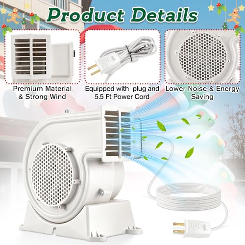 AH-3 100W Air Blower for Inflatable Decorations, Quiet Fan for Yard & Holiday Displays