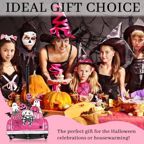 Pink Halloween Paper Towel Holder Pumpkin Ghost Truck Decor - Kitchen Countertop Accessory