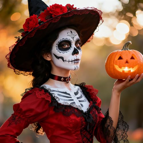 Skeleton Makeup Kit for Halloween Water-Based Face Paint Set - Skeleton Variation