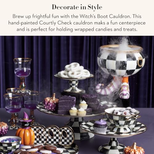 MacKenzie-Childs Witch's Boot Cauldron - Decorative Halloween Resin Figurine