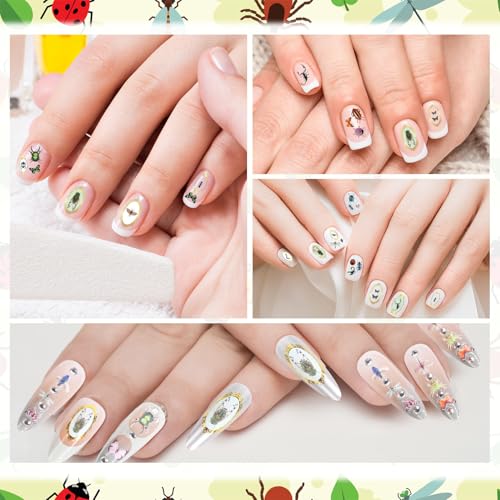 6 Sheets Bug Nail Art Stickers - Realistic Insect Spider Butterfly Decals for Nails - Variation of THIS listing