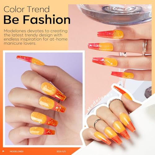 Color Changing Gel Nail Polish - Orange Mood & Temperature Effect - Variation: A05 Sun Will Never Set