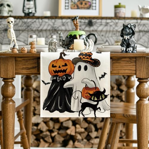 Halloween 13x72 Inch Table Runner - Beig Color, Durable Polyester, Home Party Decor