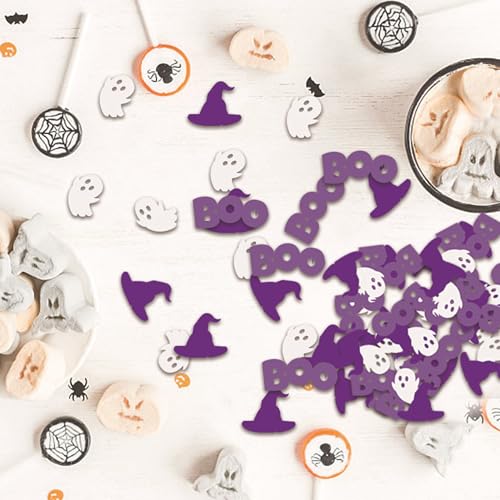 Halloween Confetti Decorations 100Pcs Party Table Scatter - Ghost Witches BOO