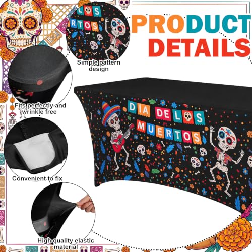 Dia De Los Muertos Tablecloth - 6ft Sugar Skull Mexican Holiday Decor - Variation of THIS listing