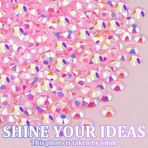 Resin Jelly Rhinestones for Crafts with B7000 Glue - Light Pink AB Flatback Gems, 2 Boxes