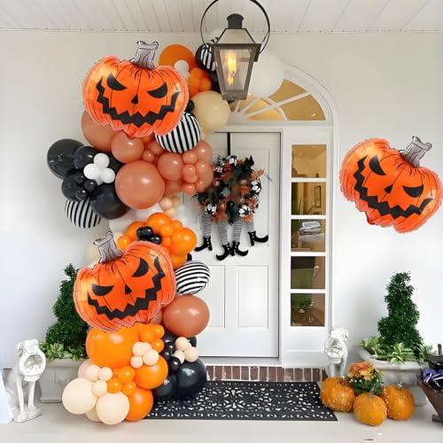 Halloween Pumpkin Foil Balloons Set - 29 Inch Party Decorations