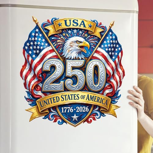 4th of July Window Clings - Patriotic Eagle & Flag Design - Style 27