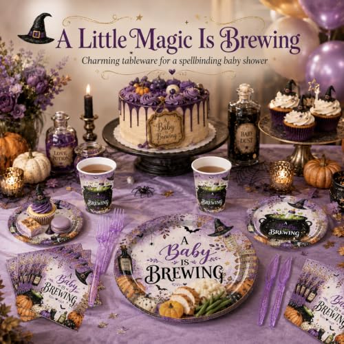 Halloween Baby Shower Party Decorations Supplies for 20 Guests - Witch Theme