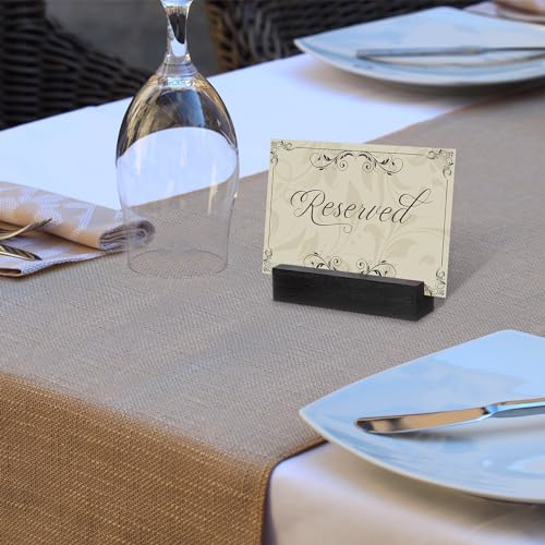 Acrylic Black Place Card Holders 4.6 x 1.1 Inch - Pack of 3 - Wedding & Event Table Sign Stands