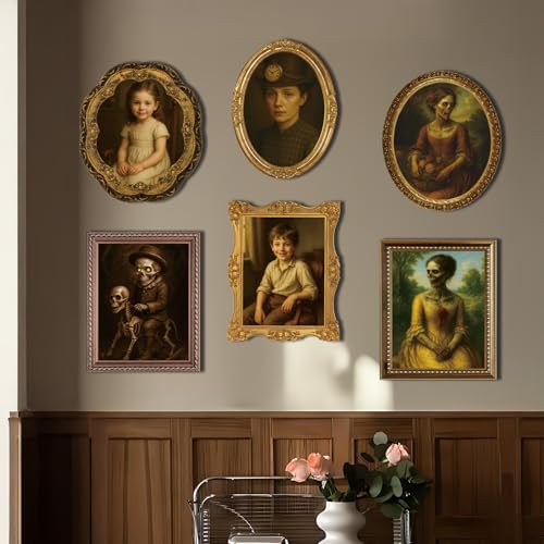 3D Changing Face Halloween Decoration Indoor - Creepy Moving Portraits, 12 Pack