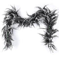 Artificial Fern Garland 2 Pcs 5.8Ft Black White Faux Hanging Vines for Halloween & Decor
