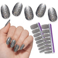 Light Year Holographic Nail Strips - Sparkling Gunmetal Grey Double-Ended Set