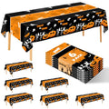 Halloween Tablecloth Set with Pumpkin Ghost Pattern - 6 Pack, 54x108 Inches & Square Pumpkin Table Runner