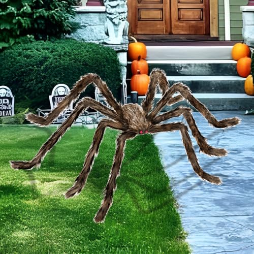 78-Inch Golden Giant Spider Halloween Decorations - 1pc, Eerie & Lifelike Indoor Outdoor Decor