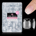 UNA GELLA Squoval Short Square Nail Tips XS - Clear Soft Gel False Nails 504PCS