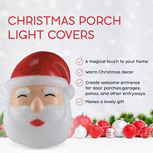 Santa Claus Porch Light Cover Set - 12 Inch Christmas Holiday Decoration, 2 Pack