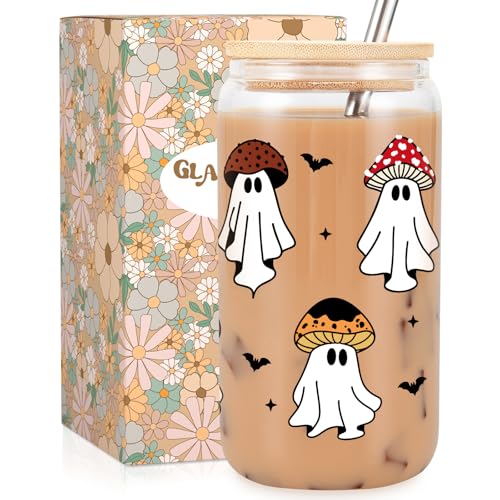 Ghost Mushroom Halloween Coffee Cup - Spooky Mushroom Ghost Drinkware, 16oz