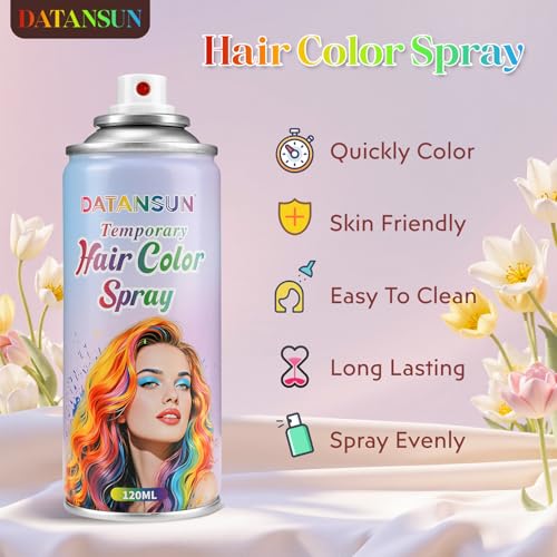 Teal Hair Spray - Instant Color, Washable, Large Capacity, Skin Friendly - Variation: Teal