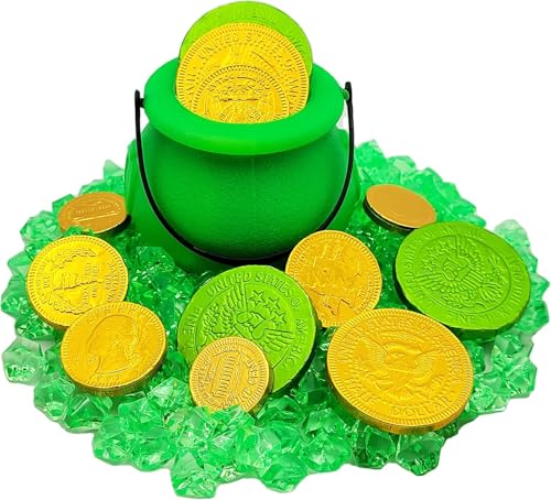 24-Pack Green Candy Cauldron Kettles Party Supplies for St. Patrick's Halloween