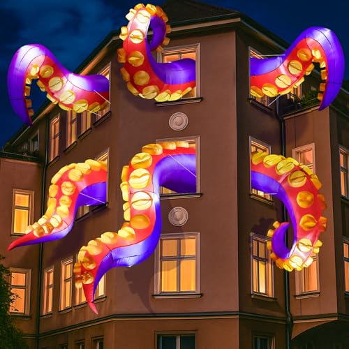 Halloween Inflatable Octopus Tentacles Decoration with LED Lights - Tentacles - C