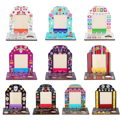 Dia De Los Muertos Photo Frame Set with Candle Holders - Mexican Fiesta Decor