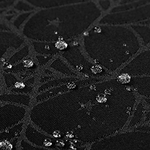Halloween Spider Web Tablecloth 60x120 Inch Spillproof Fabric Rectangular Cover - Black & Spider Web Design