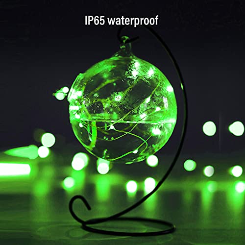 Battery Operated Fairy Lights 16 Pack - Green Copper Wire Starry String Lights for Bedroom Xmas Parties