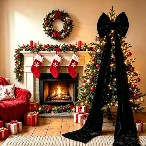 Halloween Decorations Big Black Bow - Christmas Tree Topper