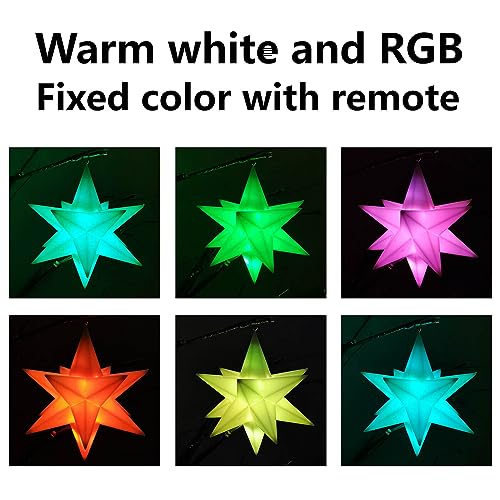 Floating Star Lights with Remote Control - 4 Pack 5-Inch Moravian Xmas Decor