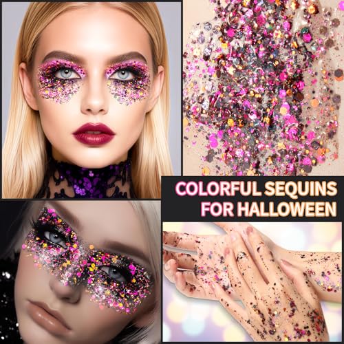Halloween Body Glitter Gel - Sparkly Face & Hair Makeup - DAGEDA